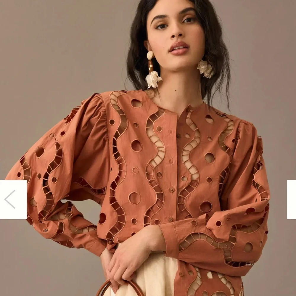 NWOT Anthro - Joie | Terracotta Lace Blouse